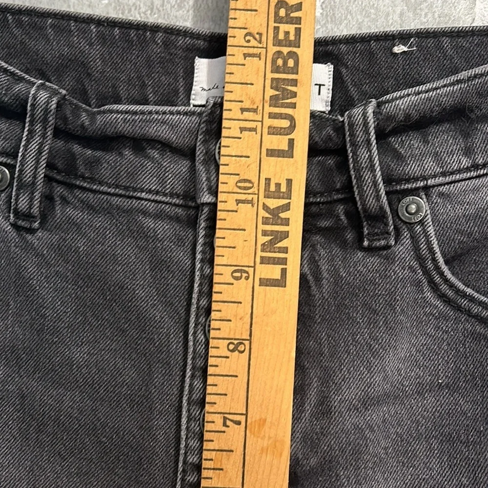 Madewell Loft High Waist Sandal Flare Jeans Black Wash Button Fly Women’s 25